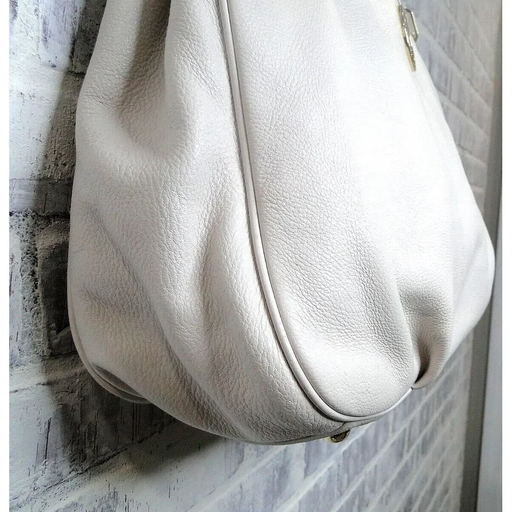 Michael Kors‎ Women's Fulton Leather Vanilla White Gold Chain Hand Bag Purse